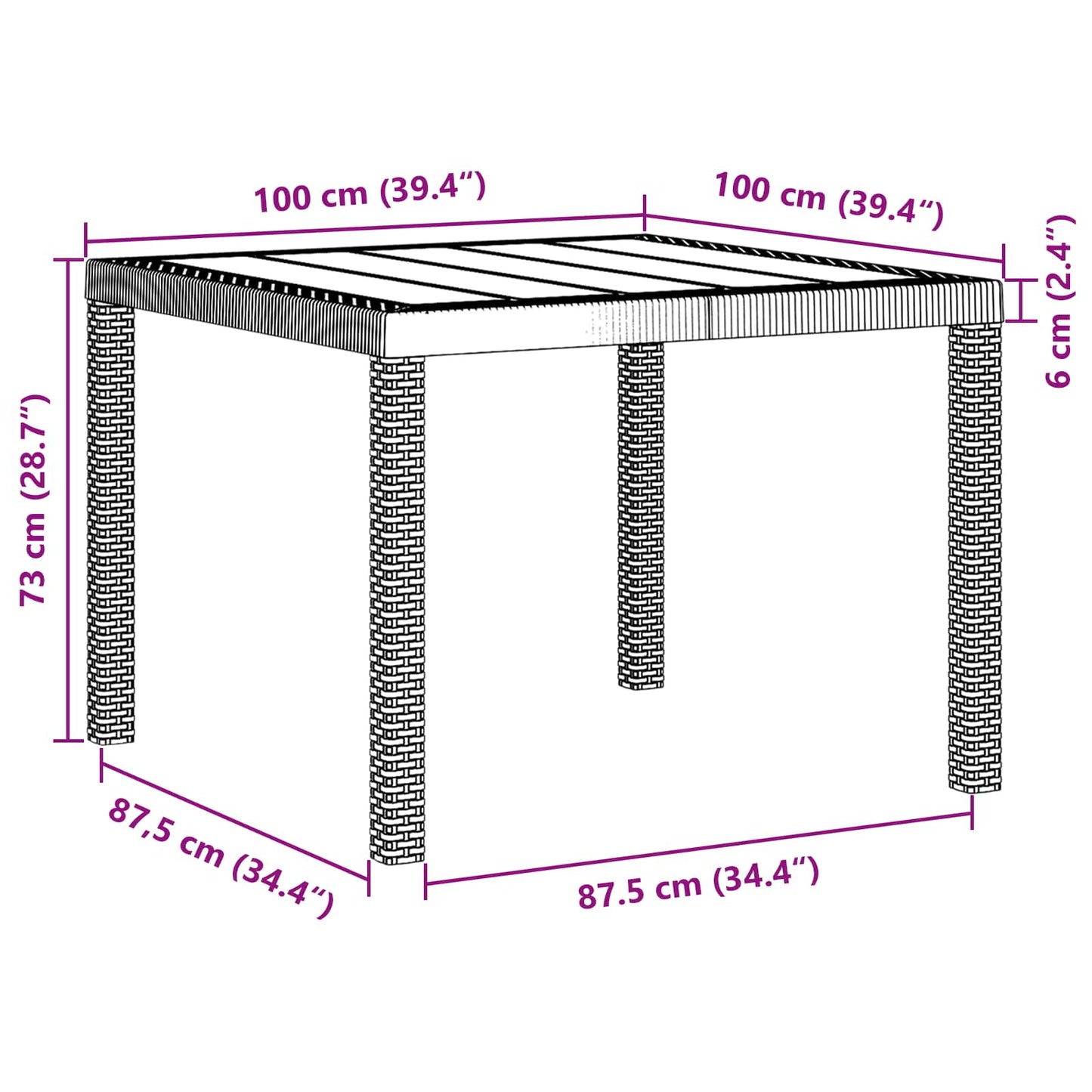 Premium Garden Dining Set 3 pcs Indoor Outdoor Use Urban Style 