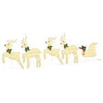 Stylish LED Reindeers 5 pcs Gold Fabric - Sleek Modern Look - Stylish