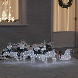 Functional LED Reindeers 5 pcs White Fabric - Durable Construction