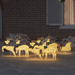 Versatile LED Reindeers 7 pcs Gold Fabric - Sturdy Frame - Stylish