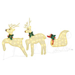 Versatile LED Reindeers 7 pcs Gold Fabric - Sturdy Frame - Stylish