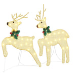 Versatile LED Reindeers 7 pcs Gold Fabric - Sturdy Frame - Stylish