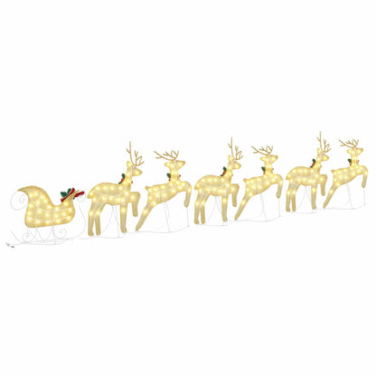 Versatile LED Reindeers 7 pcs Gold Fabric - Sturdy Frame - Stylish