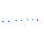 Classic LED Reindeers 7 pcs White Fabric - Space-Saving Style