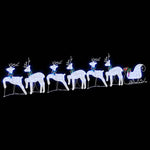 Classic LED Reindeers 7 pcs White Fabric - Space-Saving Style