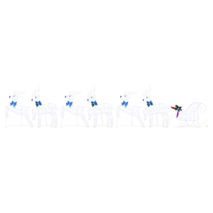 Classic LED Reindeers 7 pcs White Fabric - Space-Saving Style