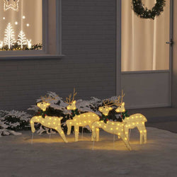 Elegant LED Reindeers 4 pcs Gold Fabric - Home Dacor Essential