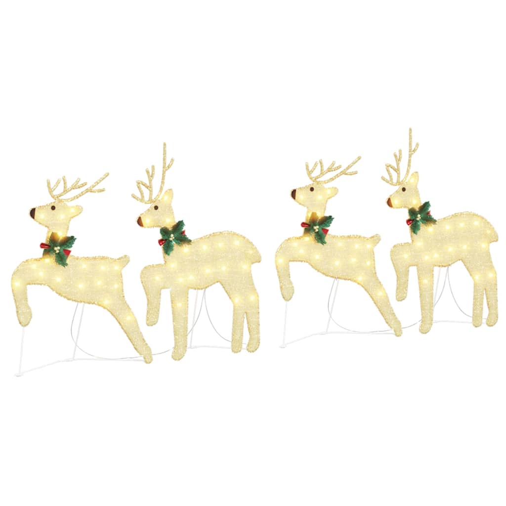 Elegant LED Reindeers 4 pcs Gold Fabric - Home Dacor Essential