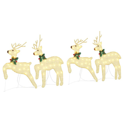 Elegant LED Reindeers 4 pcs Gold Fabric - Home Dacor Essential