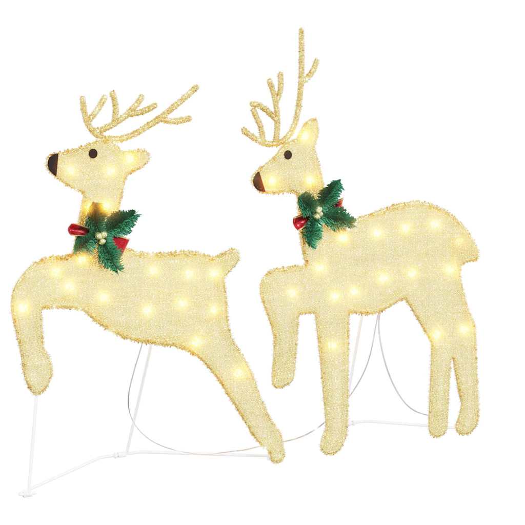 Elegant LED Reindeers 4 pcs Gold Fabric - Home Dacor Essential