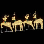 Elegant LED Reindeers 4 pcs Gold Fabric - Home Dacor Essential