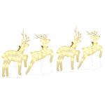 Elegant LED Reindeers 4 pcs Gold Fabric - Home Dacor Essential