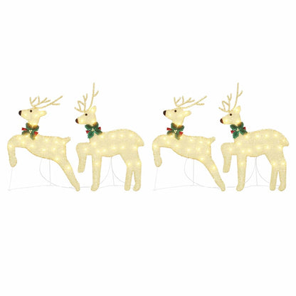 Elegant LED Reindeers 4 pcs Gold Fabric - Home Dacor Essential