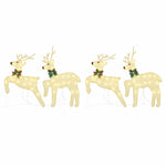 Elegant LED Reindeers 4 pcs Gold Fabric - Home Dacor Essential
