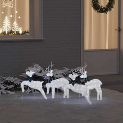 Versatile LED Reindeers 4 pcs Silver Fabric - Sturdy Frame - Stylish