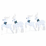 Versatile LED Reindeers 4 pcs Silver Fabric - Sturdy Frame - Stylish