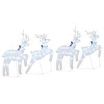 Versatile LED Reindeers 4 pcs Silver Fabric - Sturdy Frame - Stylish