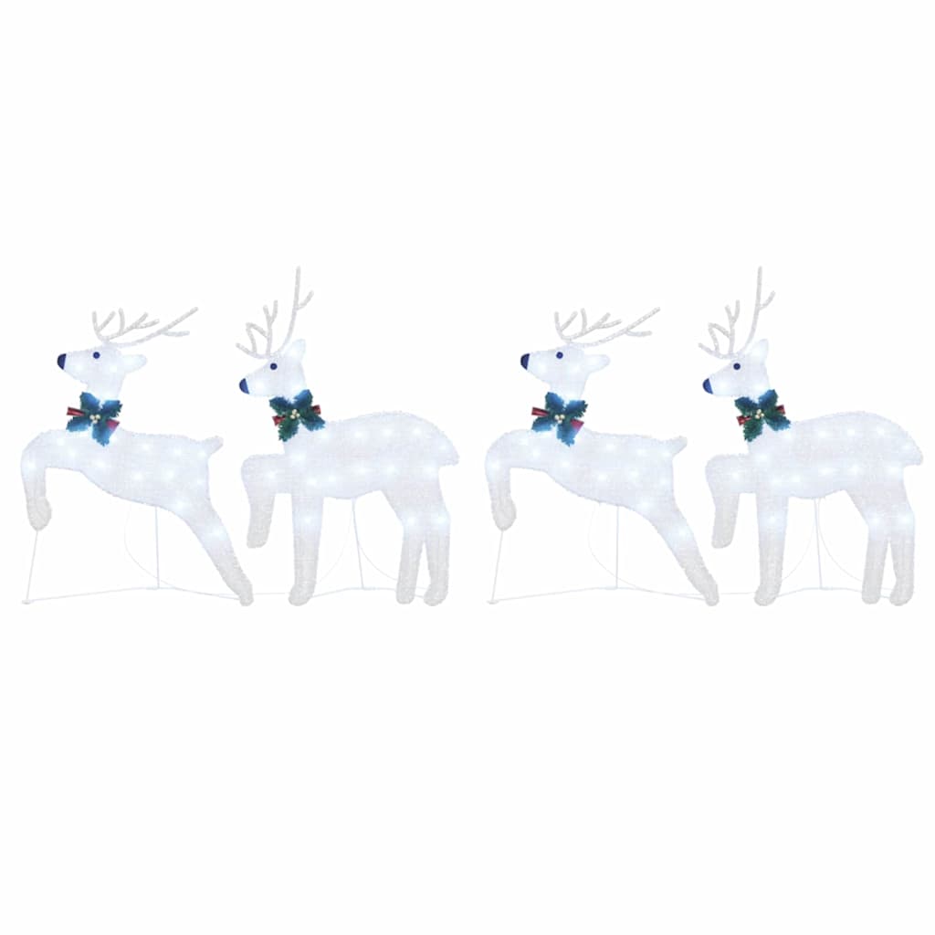 Versatile LED Reindeers 4 pcs Silver Fabric - Sturdy Frame - Stylish