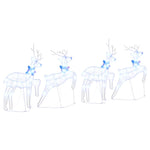 Premium LED Reindeers 4 pcs White Fabric - Durable Construction