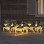 Stylish LED Reindeers 6 pcs Gold Fabric - Designer Finish - Stylish