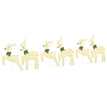 Stylish LED Reindeers 6 pcs Gold Fabric - Designer Finish - Stylish