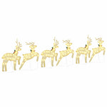 Stylish LED Reindeers 6 pcs Gold Fabric - Designer Finish - Stylish