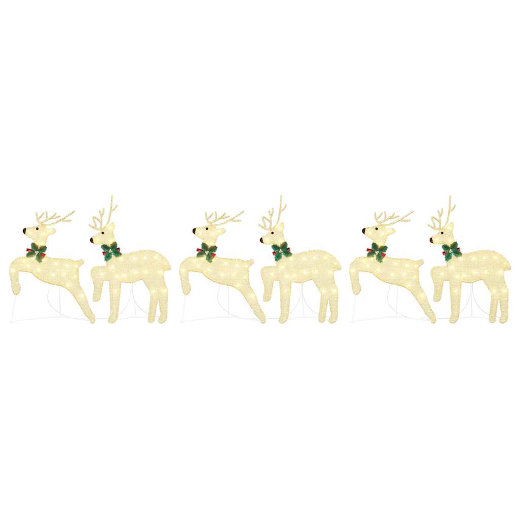 Stylish LED Reindeers 6 pcs Gold Fabric - Designer Finish - Stylish