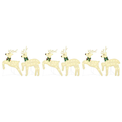Stylish LED Reindeers 6 pcs Gold Fabric - Designer Finish - Stylish
