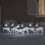 Compact LED Reindeers 6 pcs Silver Fabric - Comfortable Design