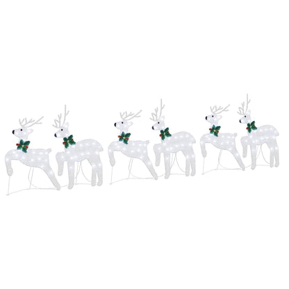 Compact LED Reindeers 6 pcs Silver Fabric - Comfortable Design