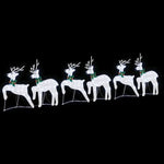 Compact LED Reindeers 6 pcs Silver Fabric - Comfortable Design