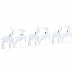 Compact LED Reindeers 6 pcs Silver Fabric - Comfortable Design