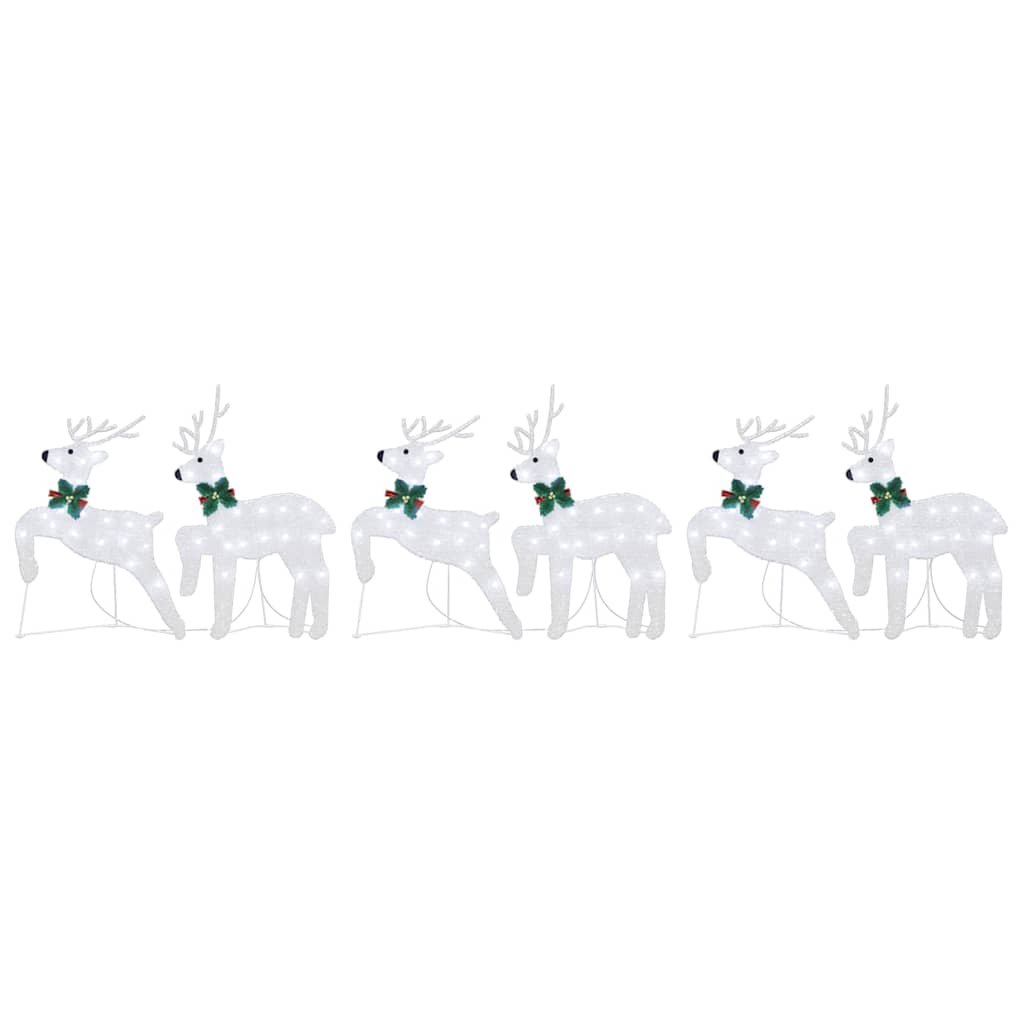 Compact LED Reindeers 6 pcs Silver Fabric - Comfortable Design