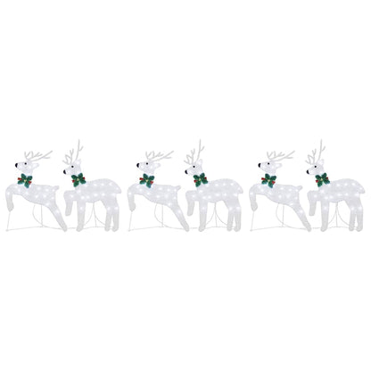 Compact LED Reindeers 6 pcs Silver Fabric - Comfortable Design