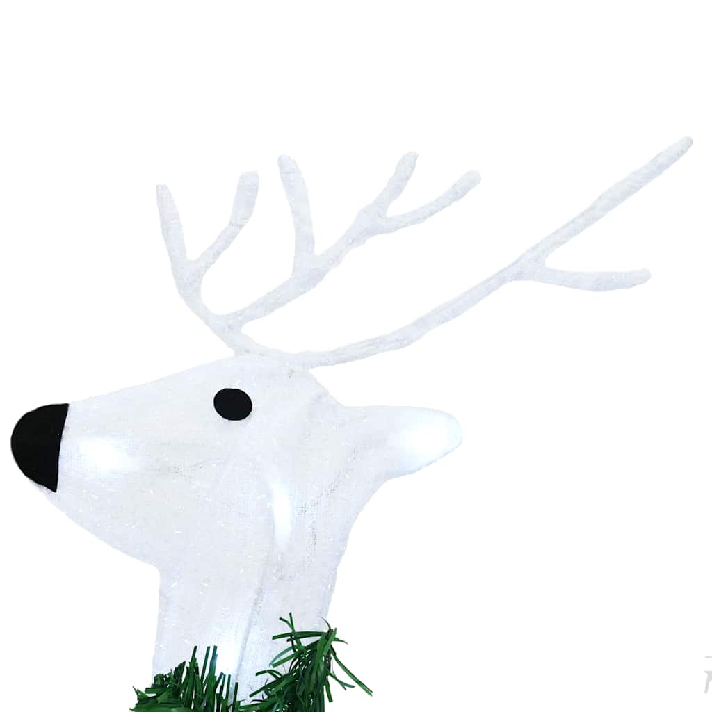 Minimalist LED Reindeers 6 pcs White Fabric - Designer Finish