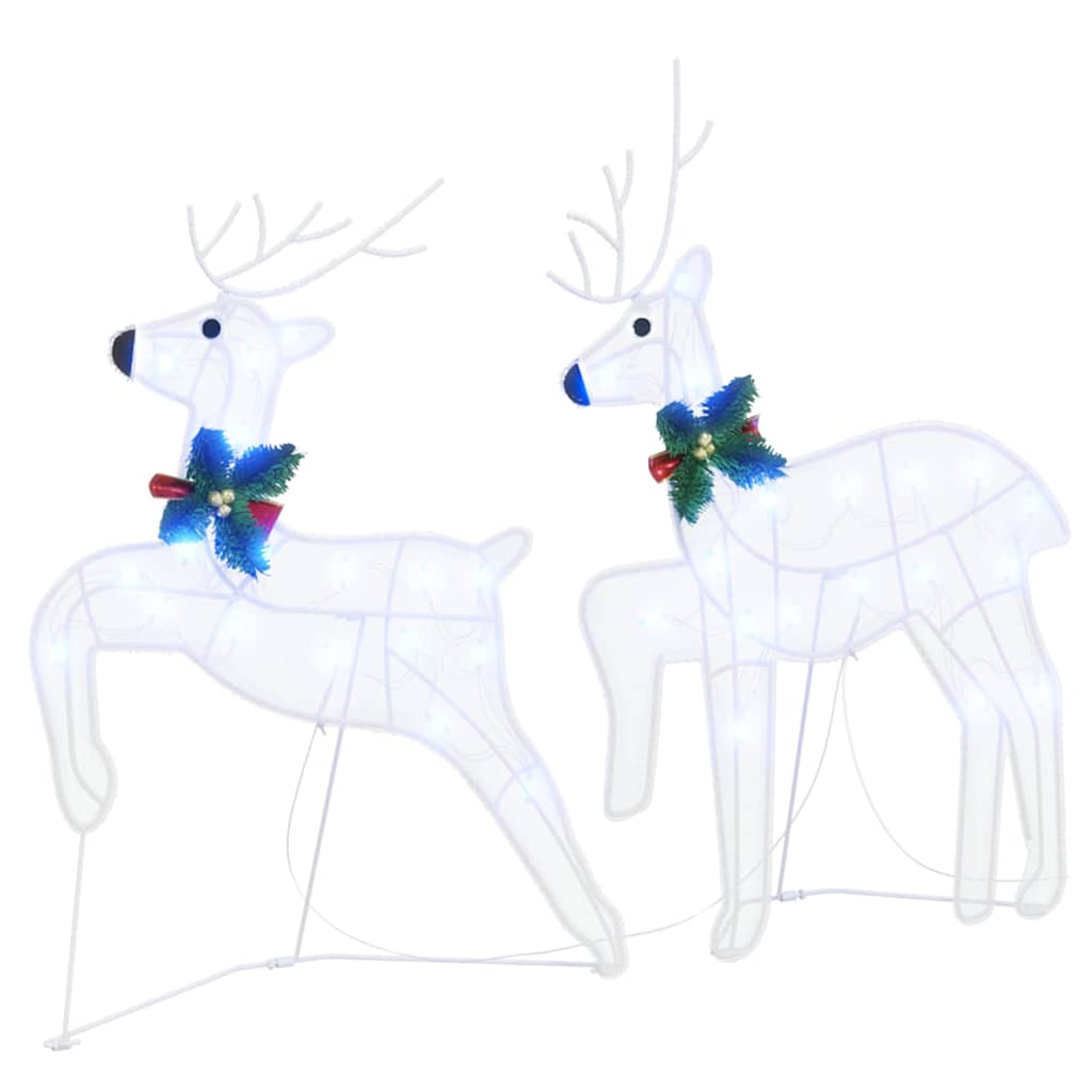 Minimalist LED Reindeers 6 pcs White Fabric - Designer Finish