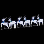 Minimalist LED Reindeers 6 pcs White Fabric - Designer Finish