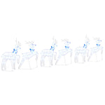 Minimalist LED Reindeers 6 pcs White Fabric - Designer Finish