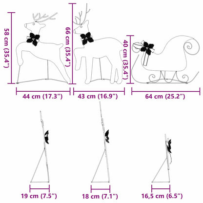 Modern LED Reindeers 3 pcs Warm White Fabric - High Quality Build