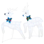 Versatile LED Reindeers 2 pcs Cold White Fabric - Soft Upholstery