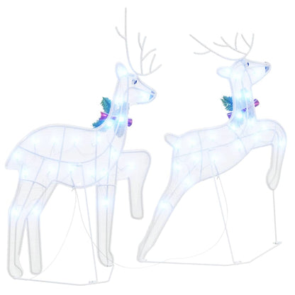 Versatile LED Reindeers 2 pcs Cold White Fabric - Soft Upholstery