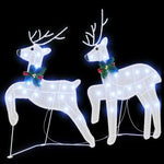 Versatile LED Reindeers 2 pcs Cold White Fabric - Soft Upholstery