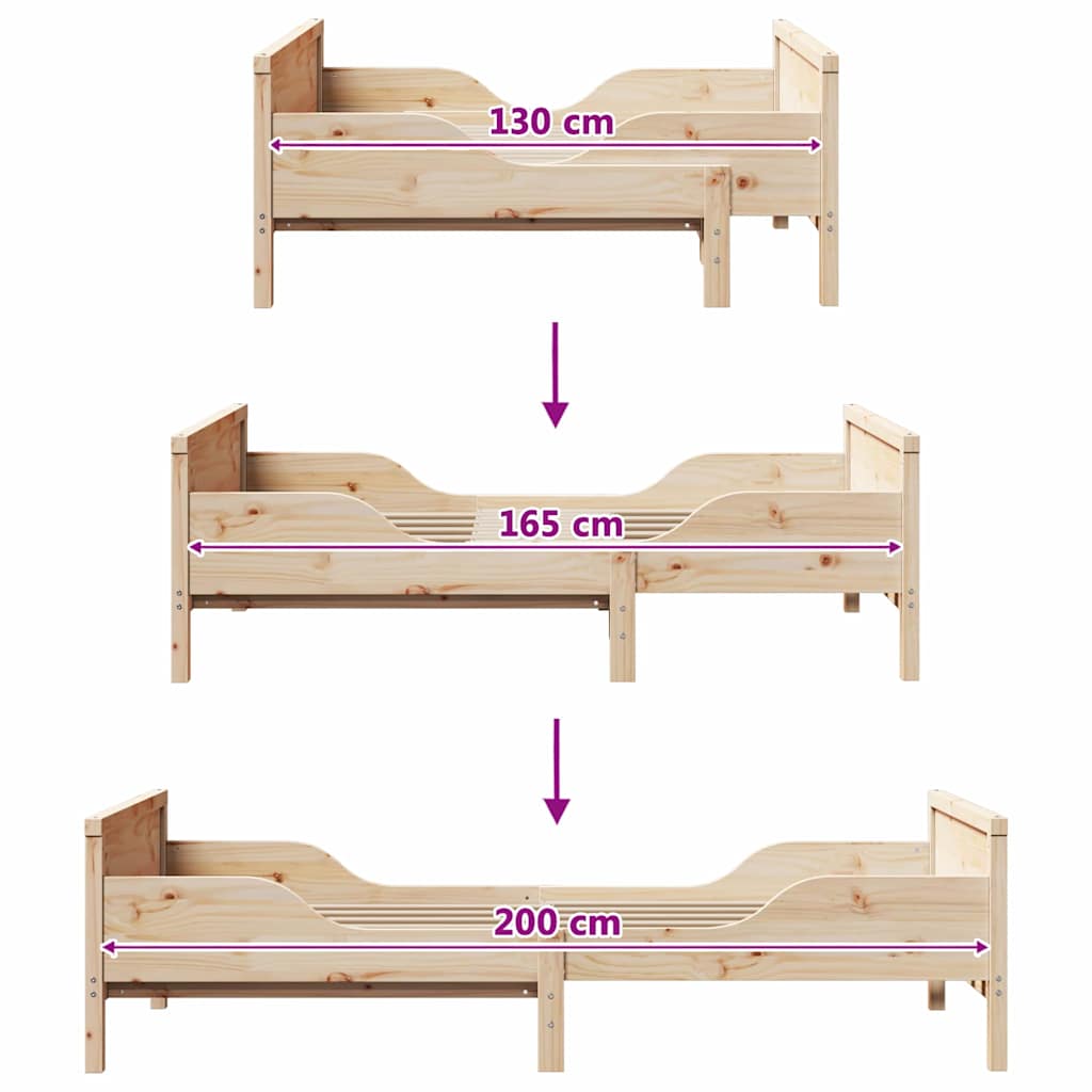 Stylish Extendable Bed Frame for Kids Other Brown - Durable