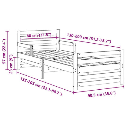 Stylish Extendable Bed Frame for Kids Other Brown - Space-Saving