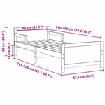 Classic Extendable Bed Frame for Kids Other Brown - Sturdy Frame