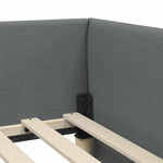 Contemporary Corner Bed Frame with Headboard Dark grey - Premium