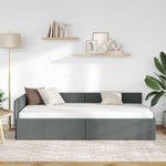 Contemporary Corner Bed Frame with Headboard Dark grey - Premium