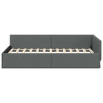 Contemporary Corner Bed Frame with Headboard Dark grey - Premium
