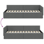 Contemporary Corner Bed Frame with Headboard Dark grey - Premium