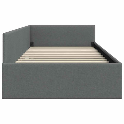 Contemporary Corner Bed Frame with Headboard Dark grey - Premium